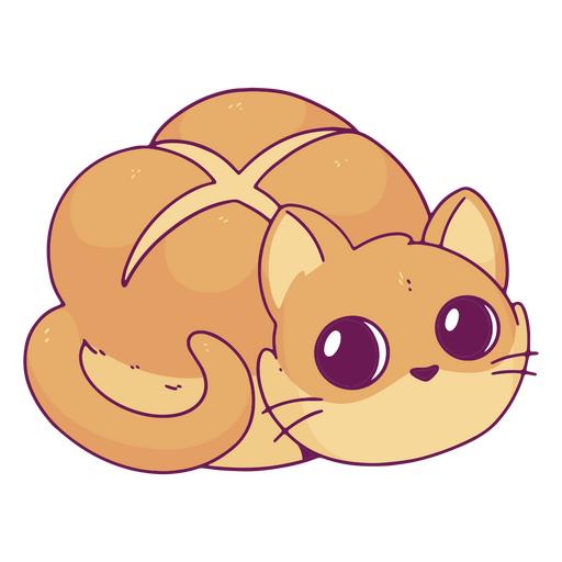 A cute orange cat shaped like a loaf of bread